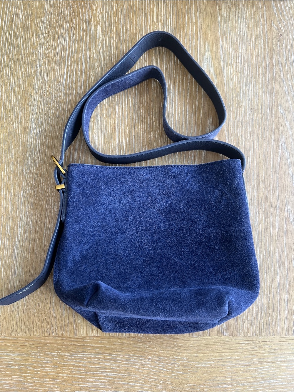 Blue/ violet Suede Crossbody Bag